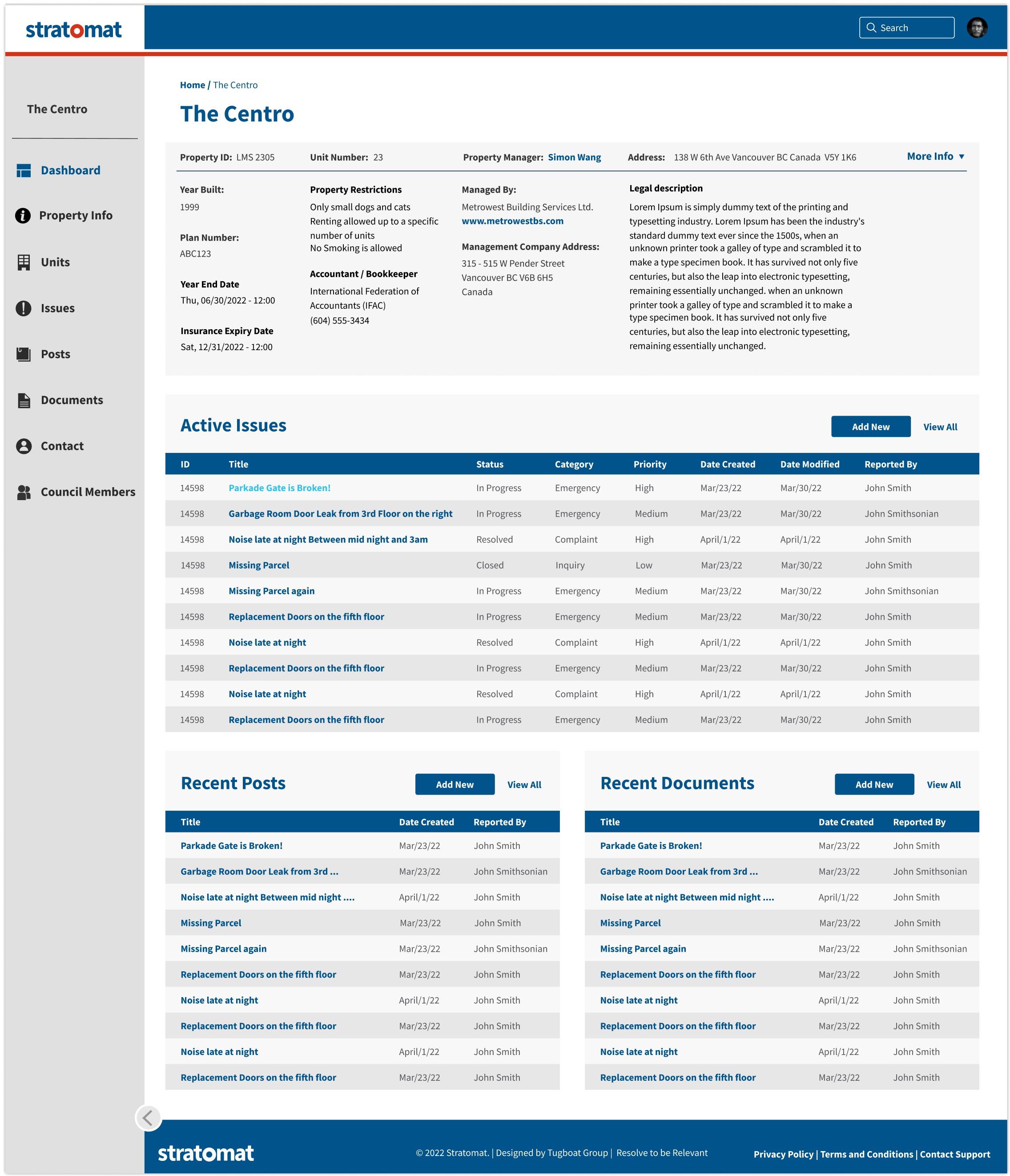 Stratomat Themed Dashboard