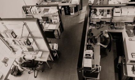 Overhead shot of office area
